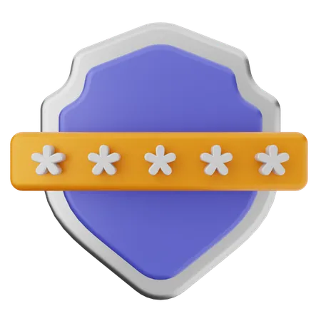 Password Shield Protection  3D Icon