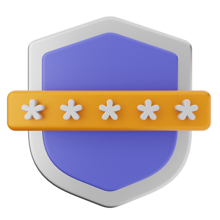 Password Shield Protection  3D Icon