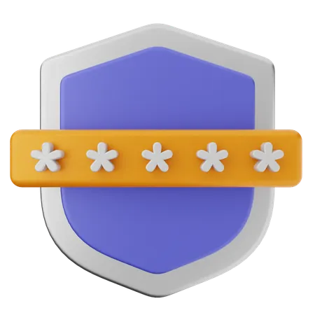 Password Shield Protection  3D Icon