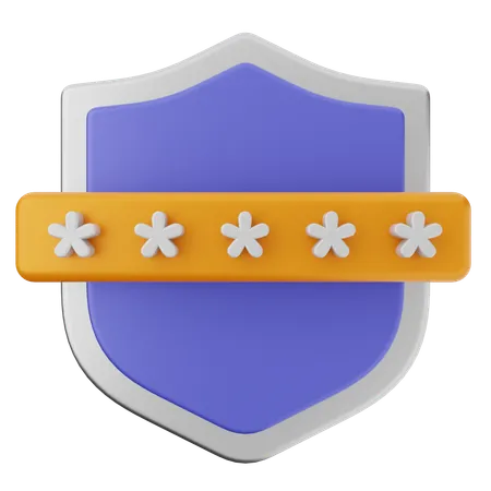 Password Shield Protection  3D Icon