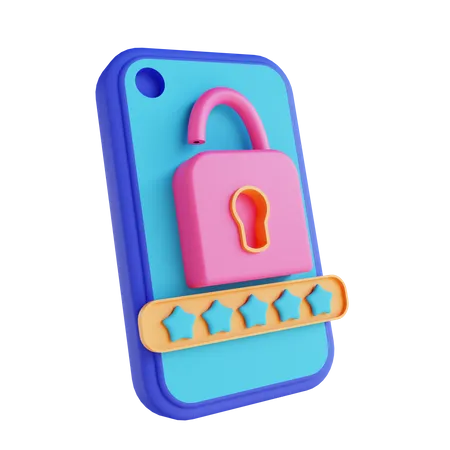 Password Unlock 3D Illustration