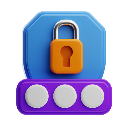 Password Shield Internet Security  3D Icon