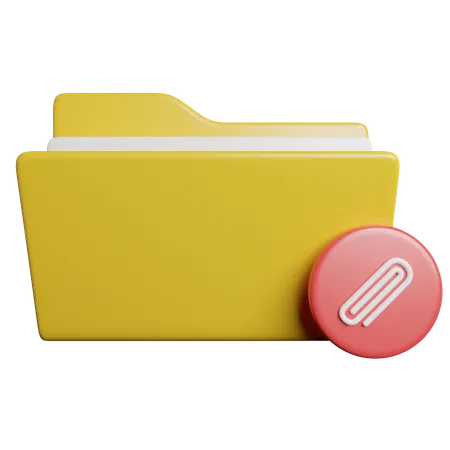 Pasta anexada  3D Icon