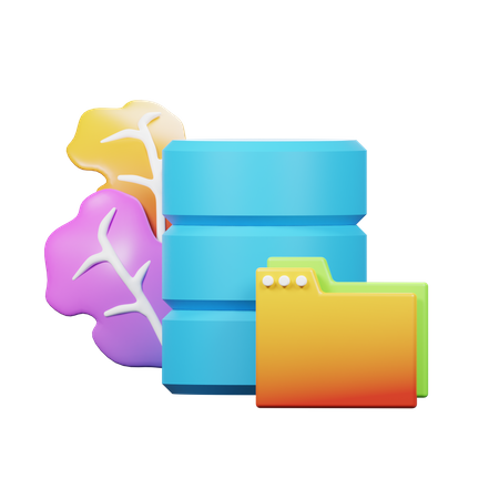 Pasta de banco de dados  3D Icon