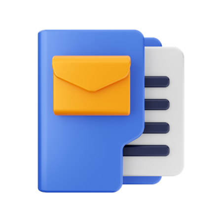 Pasta de correio  3D Icon