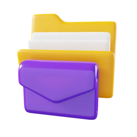 Pasta de correio  3D Icon