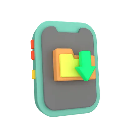 Pasta de download  3D Icon