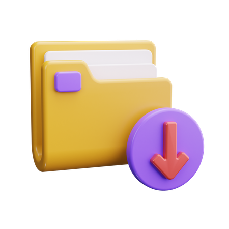 Pasta de download  3D Icon