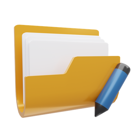Pasta de lápis  3D Icon