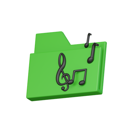 Pasta de música  3D Icon