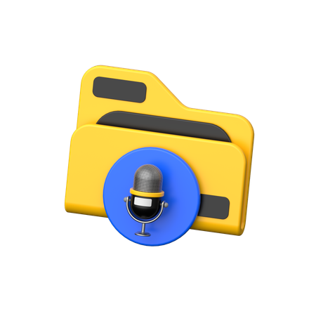 Pasta de podcast  3D Icon