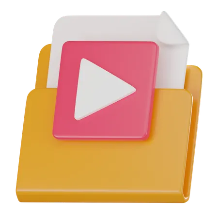 Pasta de vídeo  3D Icon