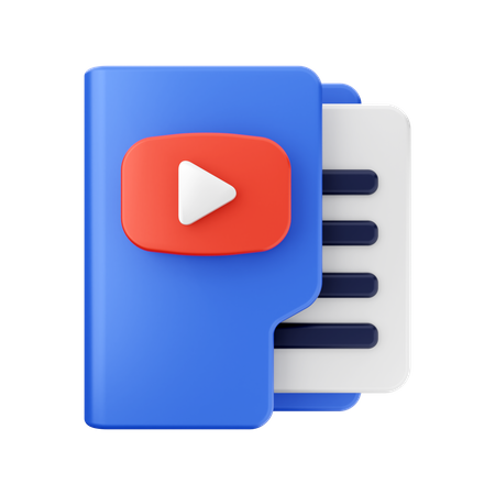 Pasta de vídeo  3D Icon