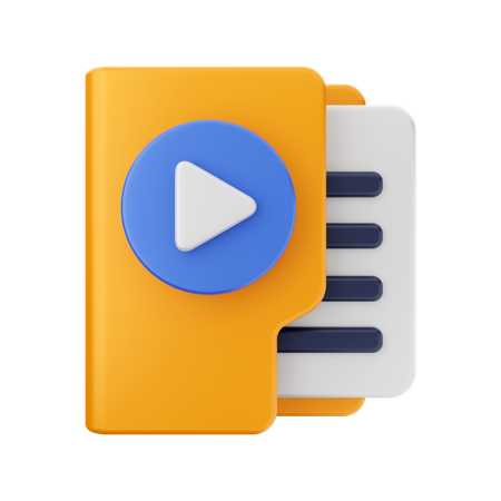 Pasta de vídeo  3D Icon