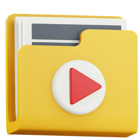 Pasta de vídeo  3D Icon