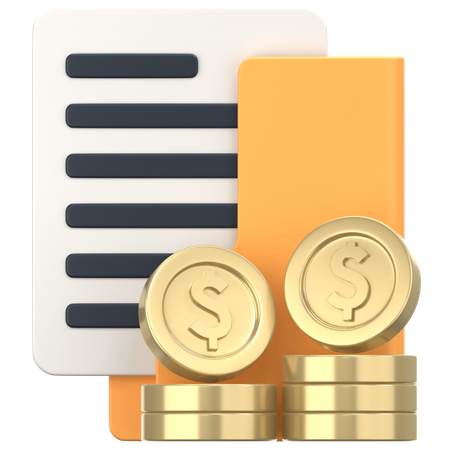 Pasta financeira com sinal de moedas  3D Icon