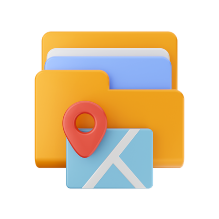 Pasta de mapas  3D Icon