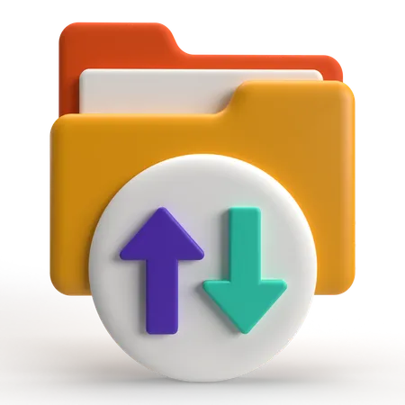 Transferência de dados de pasta  3D Icon