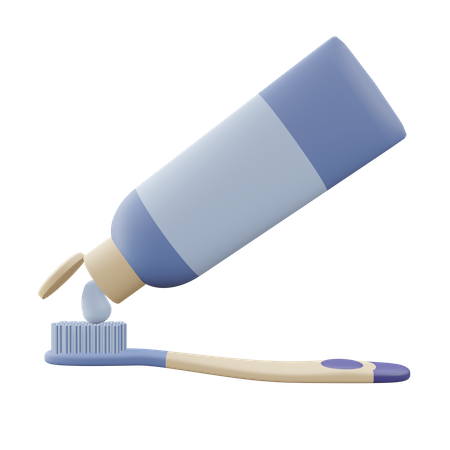 Pasta de dientes y cepillo  3D Icon