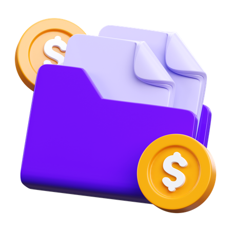 Pastas financeiras  3D Icon