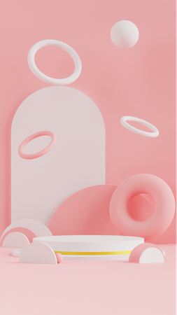 Pastel Color Podium Background  3D Icon