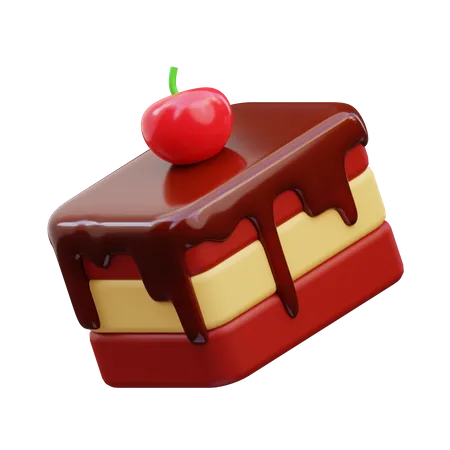 Pastel cuadrado de chocolate  3D Icon