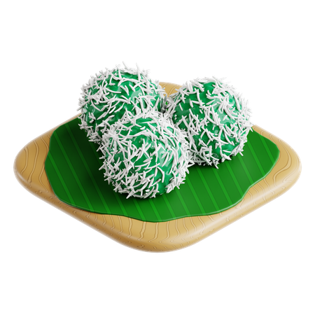 Pastel de arroz pegajoso (Klepon)  3D Icon