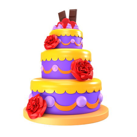 Pastel de boda  3D Icon