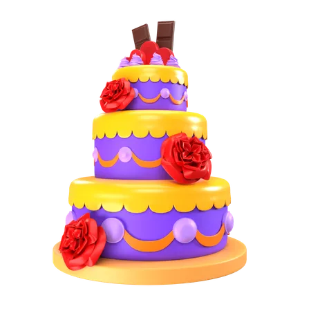 Pastel de boda  3D Icon