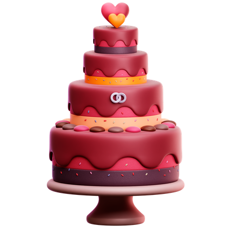Pastel de boda  3D Icon