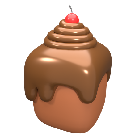 Pastel de chocolate  3D Icon