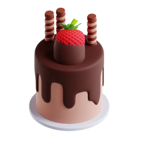 Pastel de chocolate  3D Icon