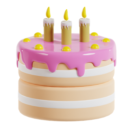 Pastel de cumpleaños  3D Icon