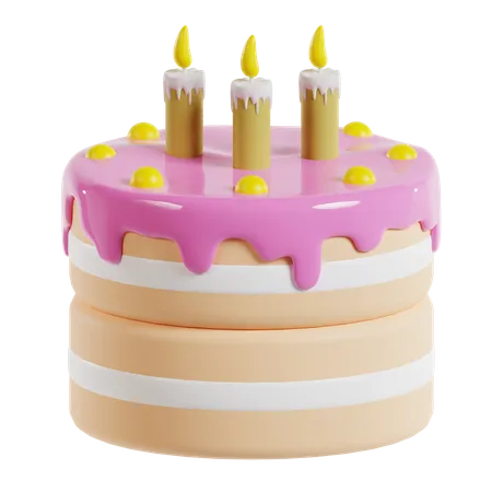 Pastel de cumpleaños  3D Icon