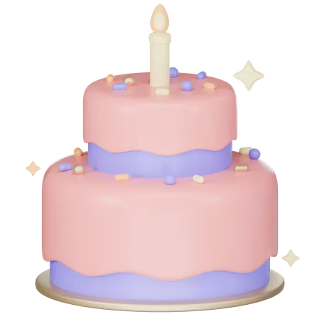 Pastel de cumpleaños  3D Icon