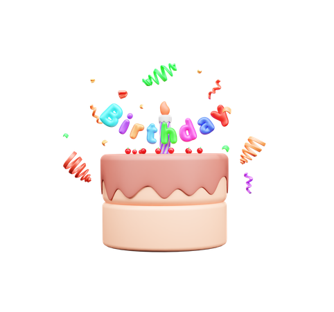 Pastel de cumpleaños  3D Icon