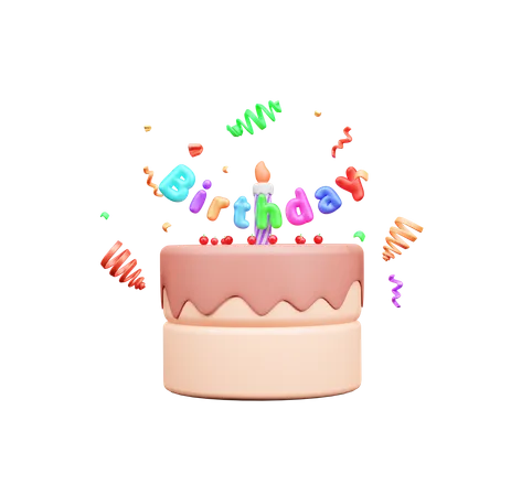 Pastel de cumpleaños  3D Icon