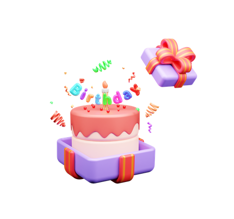 Pastel de cumpleaños  3D Icon