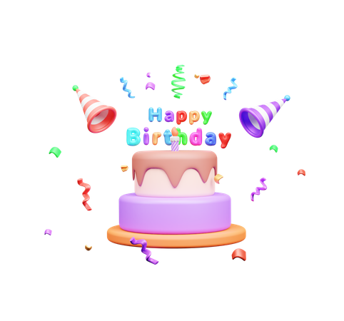 Pastel de cumpleaños  3D Icon