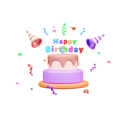 Pastel de cumpleaños  3D Icon