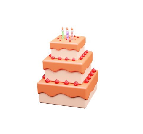 Pastel de cumpleaños  3D Icon