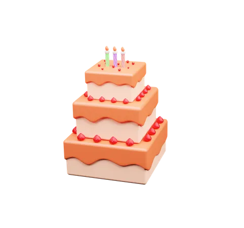 Pastel de cumpleaños  3D Icon