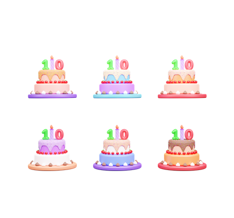 Pastel de cumpleaños  3D Icon