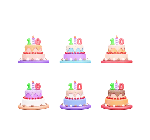 Pastel de cumpleaños  3D Icon