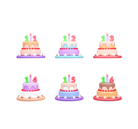 Pastel de cumpleaños  3D Icon