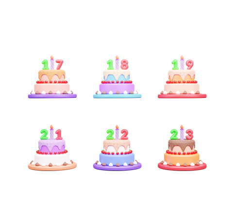 Pastel de cumpleaños  3D Icon