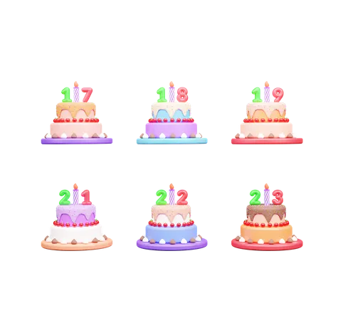 Pastel de cumpleaños  3D Icon