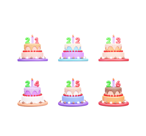 Pastel de cumpleaños  3D Icon