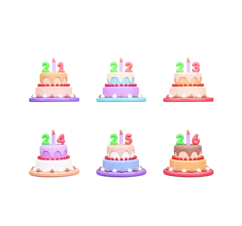 Pastel de cumpleaños  3D Icon