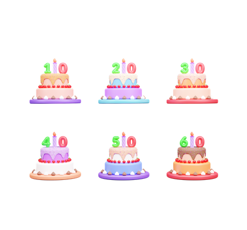 Pastel de cumpleaños  3D Icon